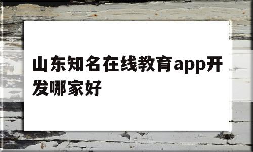 山东知名在线教育app开发哪家好(山东知名在线教育app开发哪家好点)