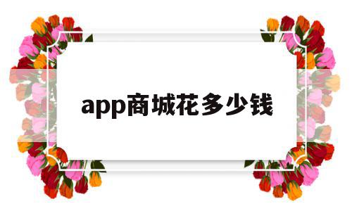 app商城花多少钱(买一个购物app多少钱)