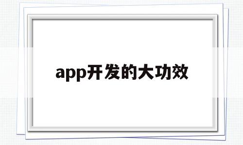 app开发的大功效(app开发的大功效有哪些)