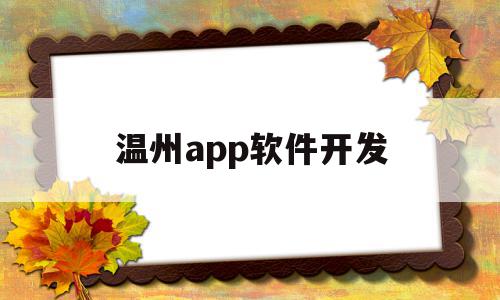 温州app软件开发(温州app软件开发招聘信息)