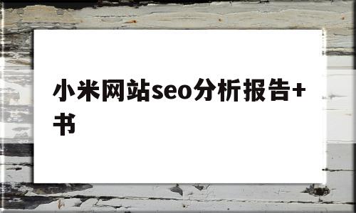 小米网站seo分析报告+书(小米网站的网站类型是什么)