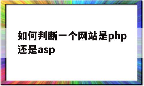 关于如何判断一个网站是php还是asp的信息