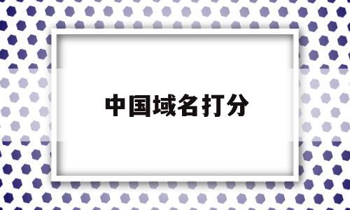 关于中国域名打分的信息