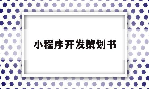 小程序开发策划书(小程序开发策划书模板范文)