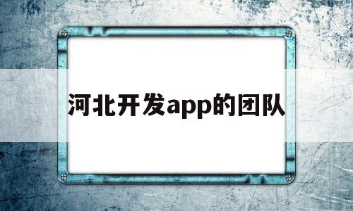 河北开发app的团队(河北开发app的团队怎么样)