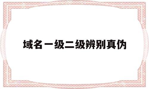 域名一级二级辨别真伪(域名一级二级辨别真伪查询)