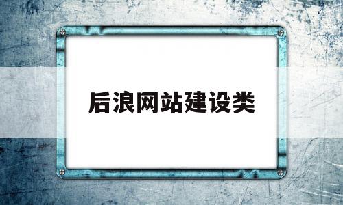 后浪网站建设类(后浪信息技术有限公司)