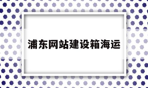 浦东网站建设箱海运(上海浦东国际码头集装箱公司)