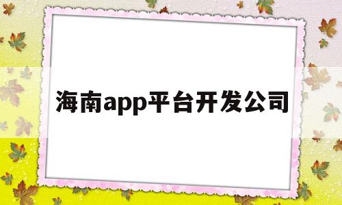 海南app平台开发公司(海南app平台开发公司有哪些)