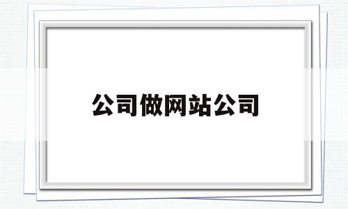 公司做网站公司(做公司网站的公司)