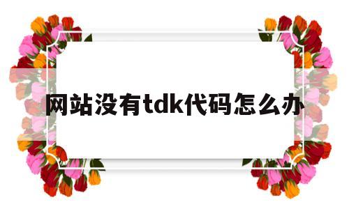 网站没有tdk代码怎么办(找不到网站代码),网站没有tdk代码怎么办(找不到网站代码),网站没有tdk代码怎么办,信息,百度,文章,第1张