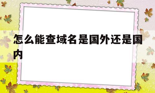 怎么能查域名是国外还是国内(在哪里查域名)