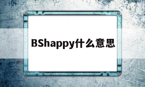 BShappy什么意思(happybear是什么中文意思)