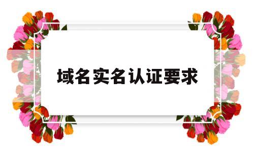 域名实名认证要求(域名实名认证要求是什么)