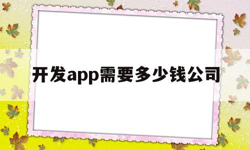 开发app需要多少钱公司(开发app要花多少钱)