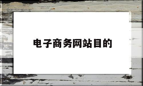 电子商务网站目的(电子商务网站的主要功能是什么)