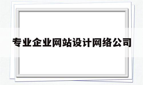 专业企业网站设计网络公司(企业网站设计的公司)